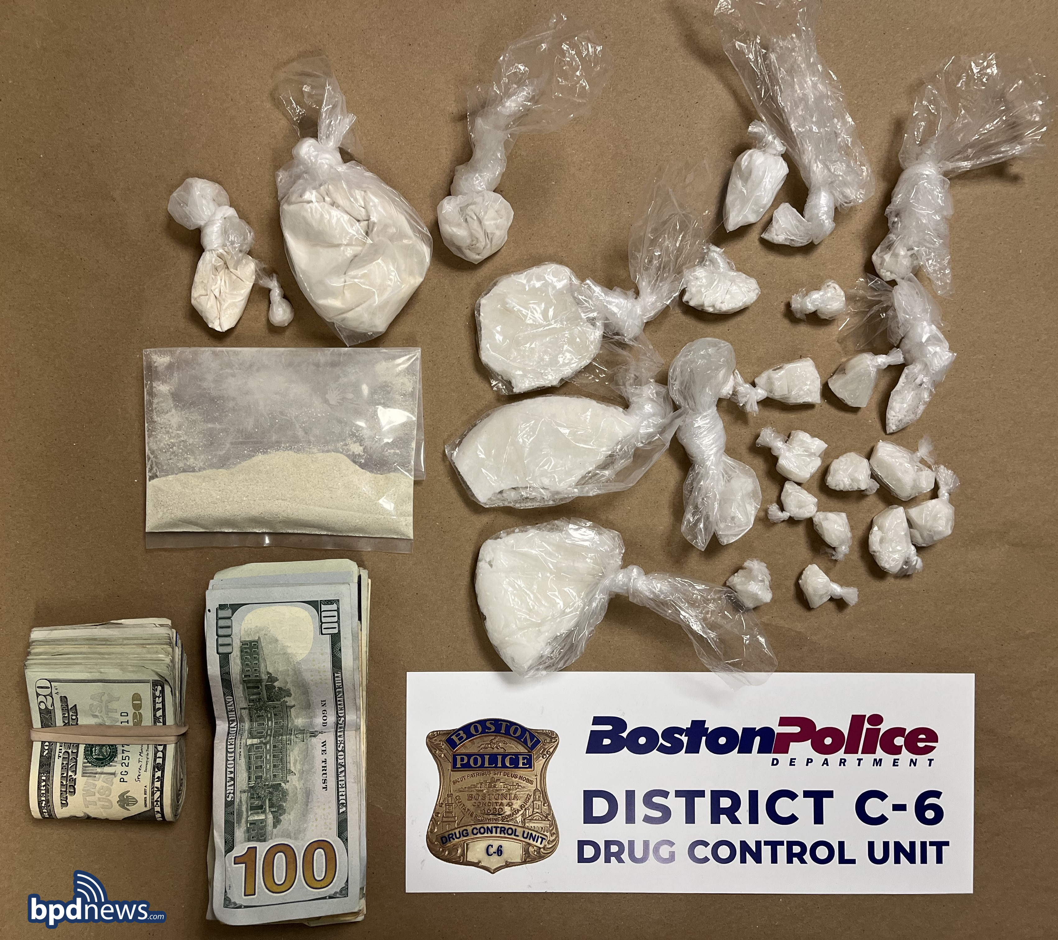 Picture of seized drugs and money