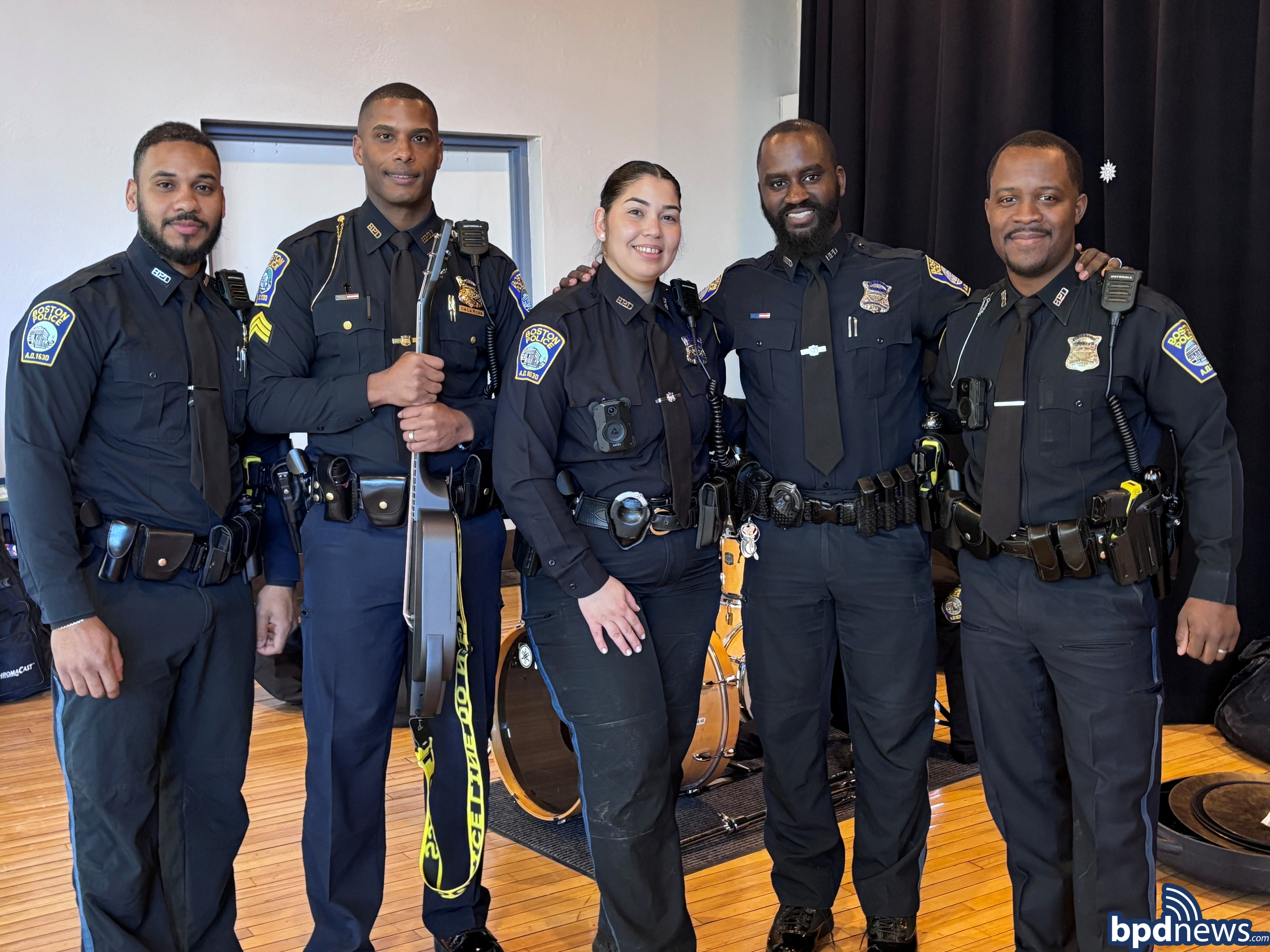 Members of the BPD Band pose for a picture together